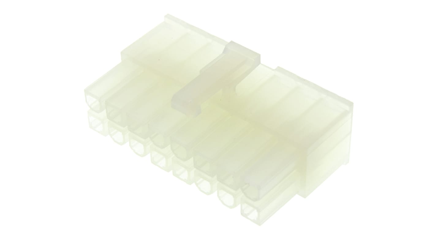 Carcasa de conector Molex 39-01-2160, Serie Mini-Fit Jr, paso: 4.2mm, 16 contactos, 2 filas, Recto, Hembra, Montaje de