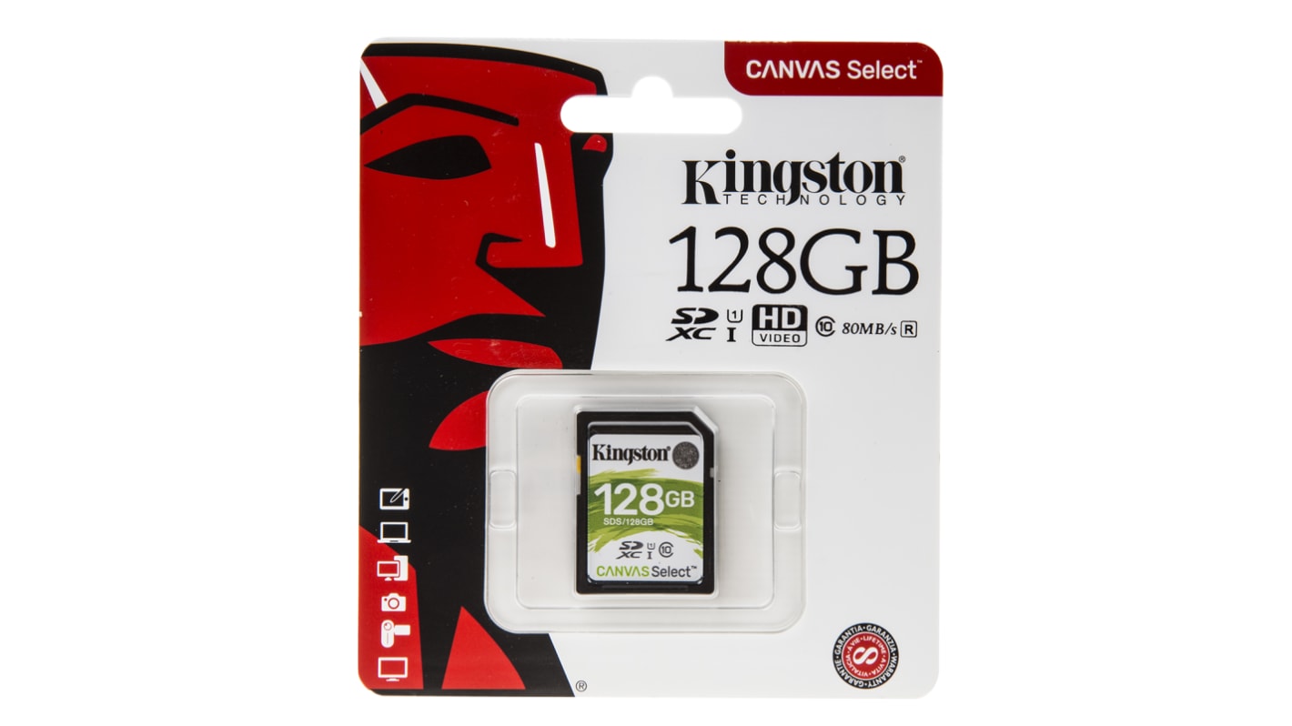 Kingston SD-kártya SDXC 128 GB -25 → +85°C