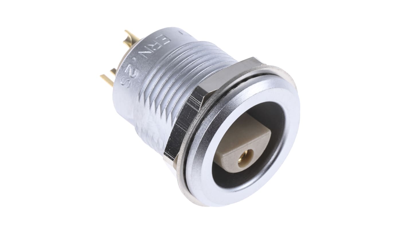 Lemo Circular Connector, 2 Contacts, Panel Mount, Socket, Female, IP50, 2S Series