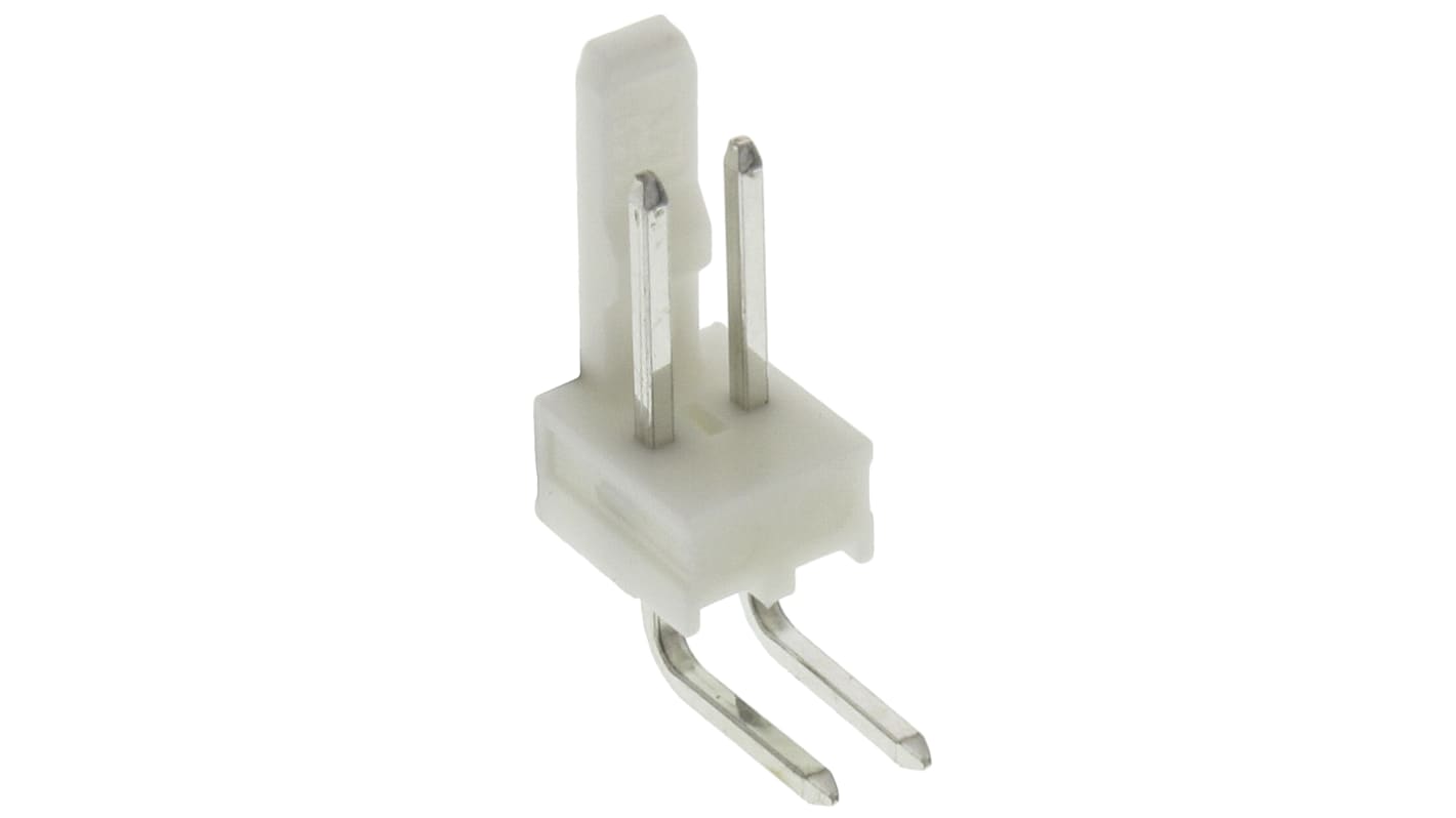 Molex KK 254 Stiftleiste gewinkelt, 2-polig / 1-reihig, Raster 2.54mm, Kabel-Platine, Lötanschluss-Anschluss, 4A, Nicht