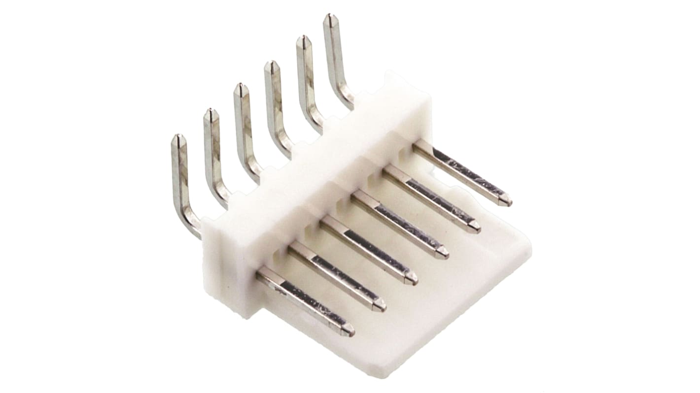 Molex KK 254 Stiftleiste Stecker gewinkelt, 6-polig / 1-reihig, Raster 2.54mm, Kabel-Platine, Lötanschluss-Anschluss,