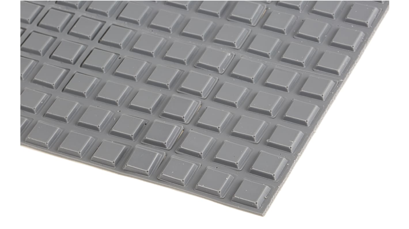 RS PRO Square PUR Self Adhesive Feet, 12.7mm diameter x 3mm height