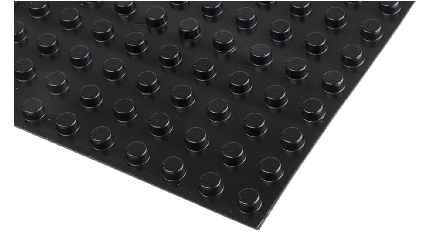 RS PRO Selbstklebende Füße, Klebstoff, Zylindrisch, 4.8mm, Schwarz, ø 9.5mm, PUR, +65.6°C max.