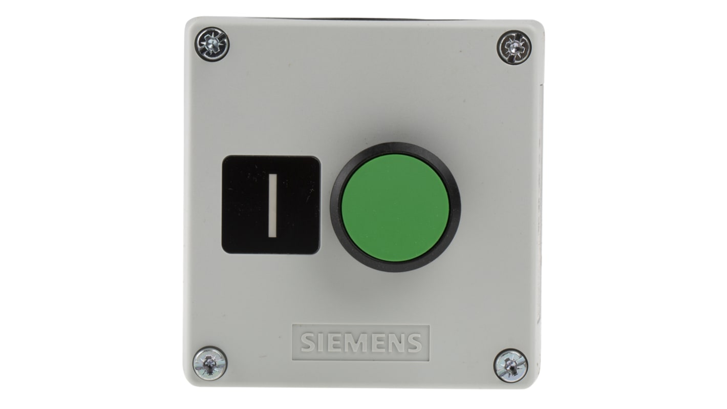 Station de commande par bouton-poussoir Siemens série SIRIUS ACT 1NO Plastique Gris IP66, IP67, IP69