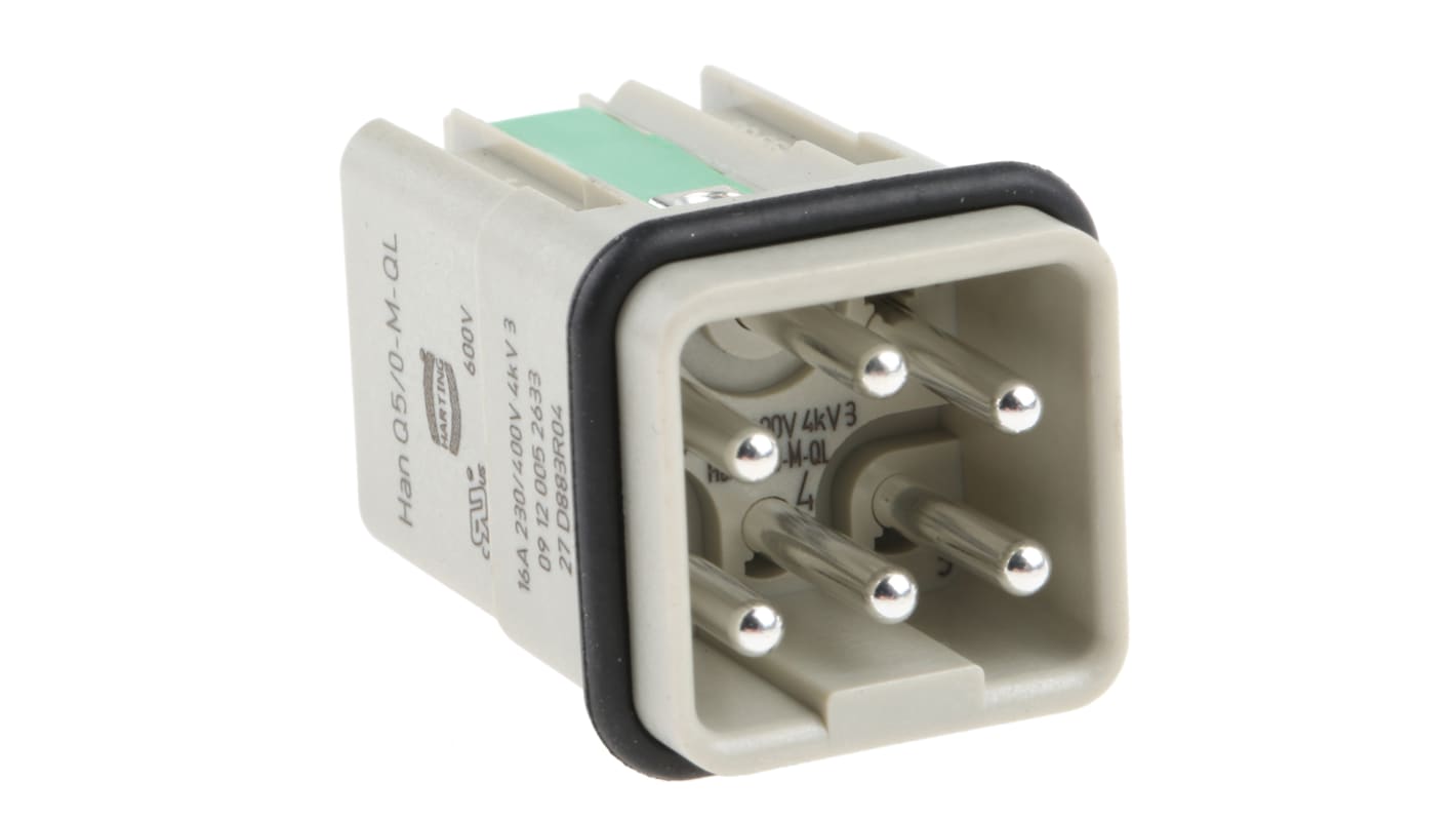 09120052633 | HARTING Heavy Duty Power Connector Insert, 16A, Male