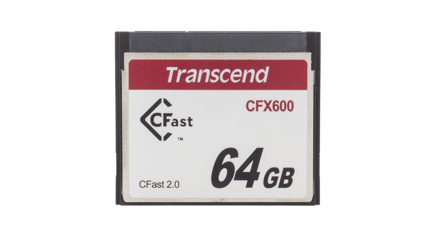 Tarjeta de Memoria Flash Transcend CFast, 64 GB Sí CFX600 MLC -5 → +70°C