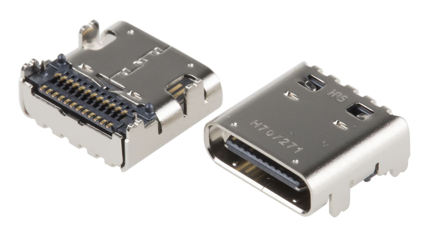 Conector USB Hirose CX90B1-24P, Hembra, , 1 puerto puertos, Recto, Montaje en PCB, Versión 3.1, 20,0 V, 1.25A, CX 90