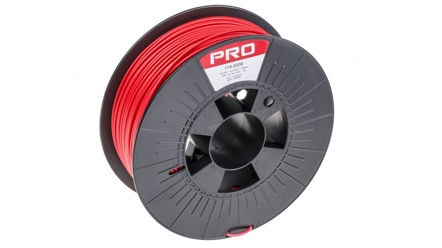 RS PRO 2.85mm Red PLAX3 3D Printer Filament, 1kg RS