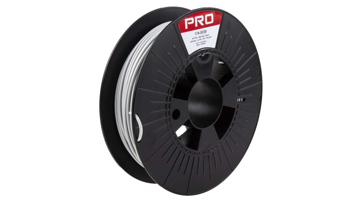 RS PRO 2.85mm Grey ABS-X 3D Printer Filament, 500g