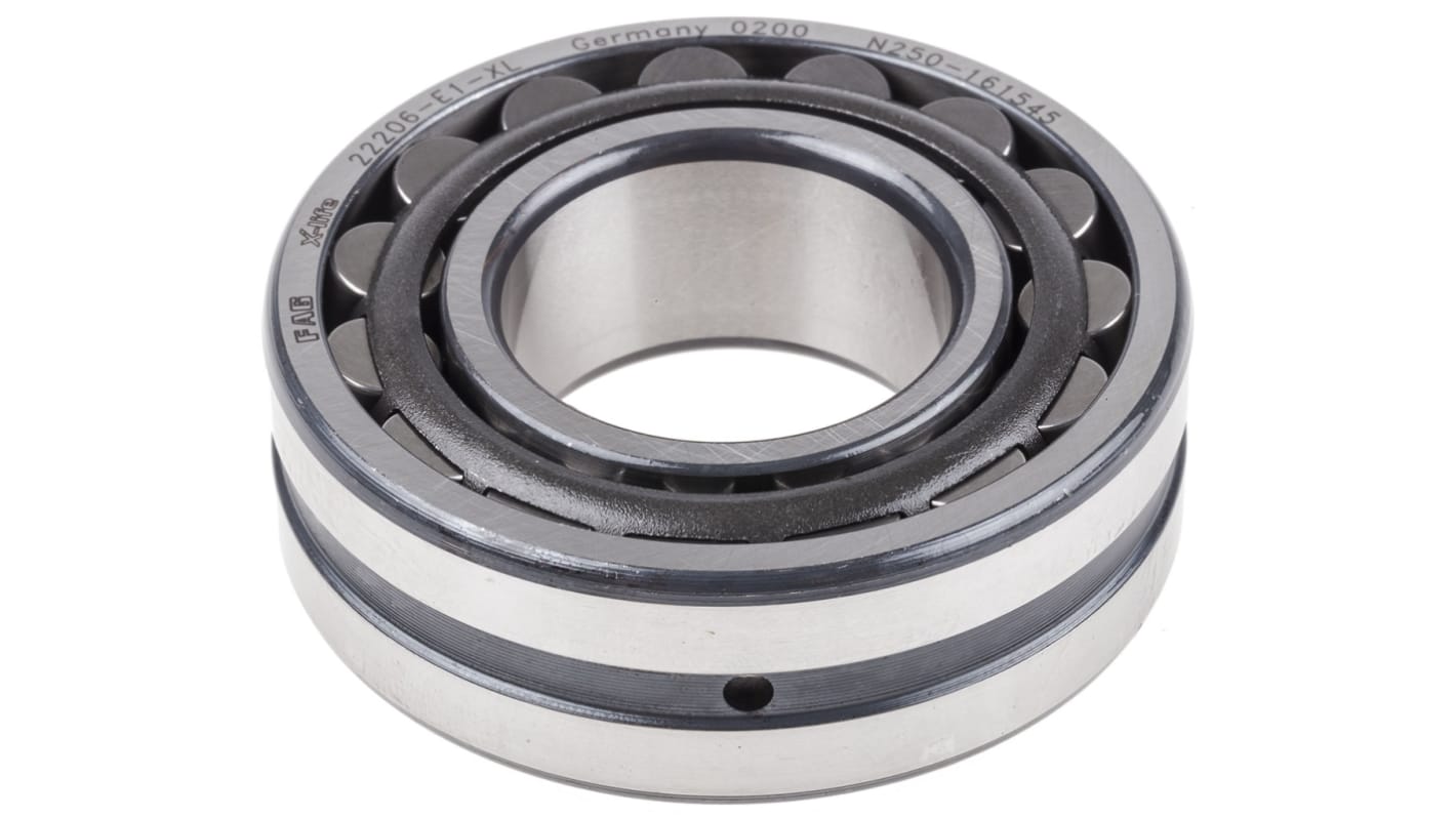 FAG 22206-E1-XL 30mm Bore Spherical Bearing, 57000N Radial Load Rating, 62mm O.D