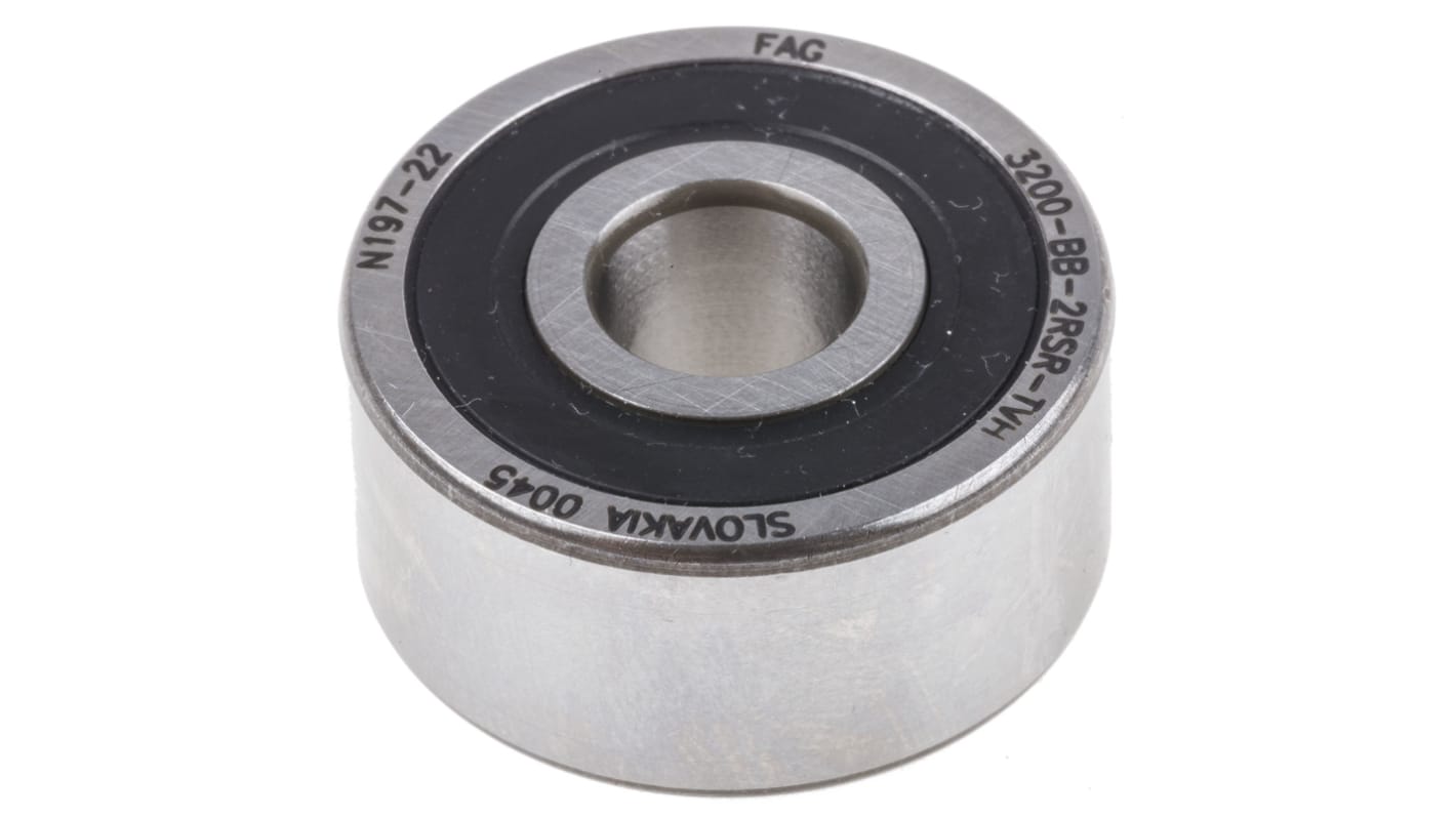 FAG 3200-BB-2RSR-TVH Double Row Angular Contact Ball Bearing- Both Sides Sealed 10mm I.D, 30mm O.D