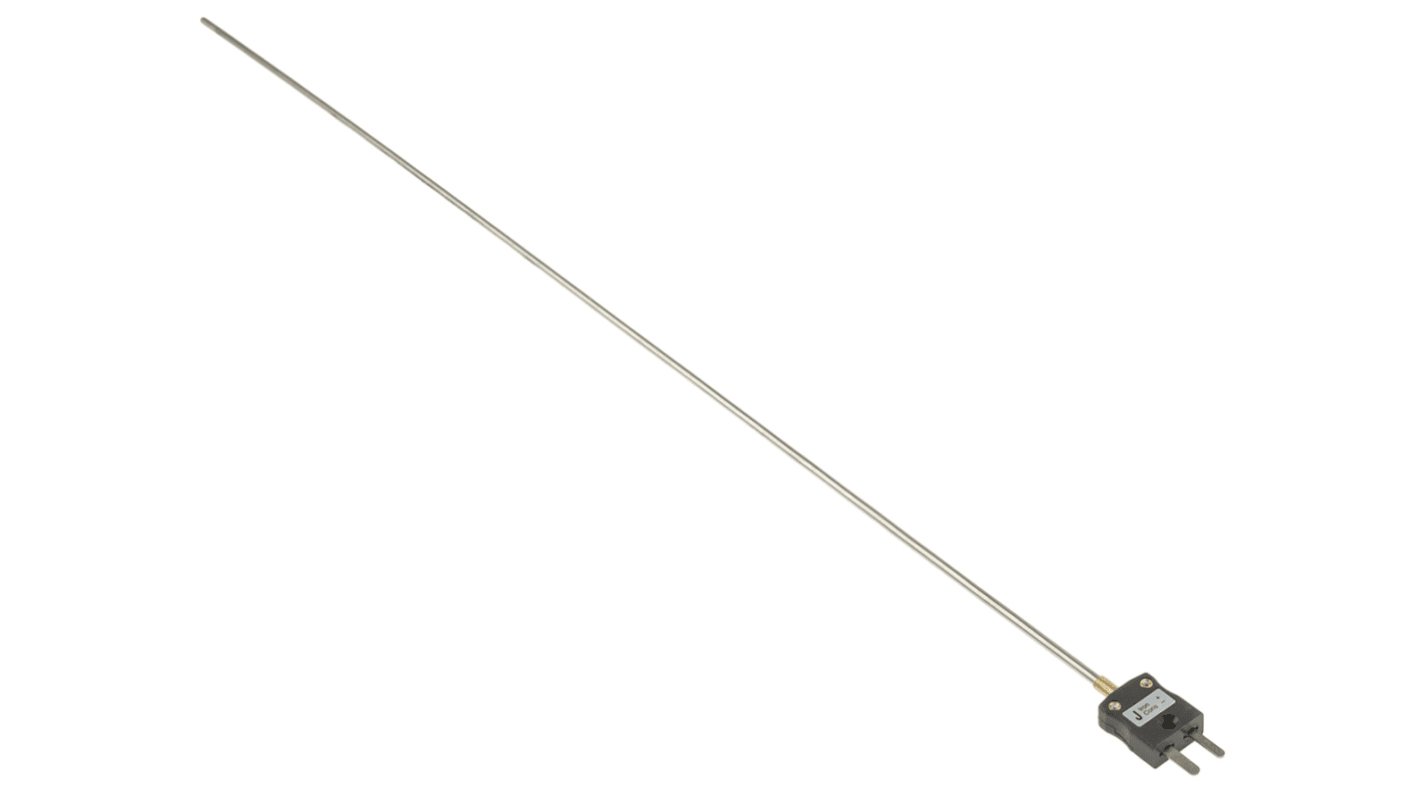 Thermocouple à isolation minérale RS PRO type J Ø 3mm, L 500mm, +760°C max à Fiche mâle miniature