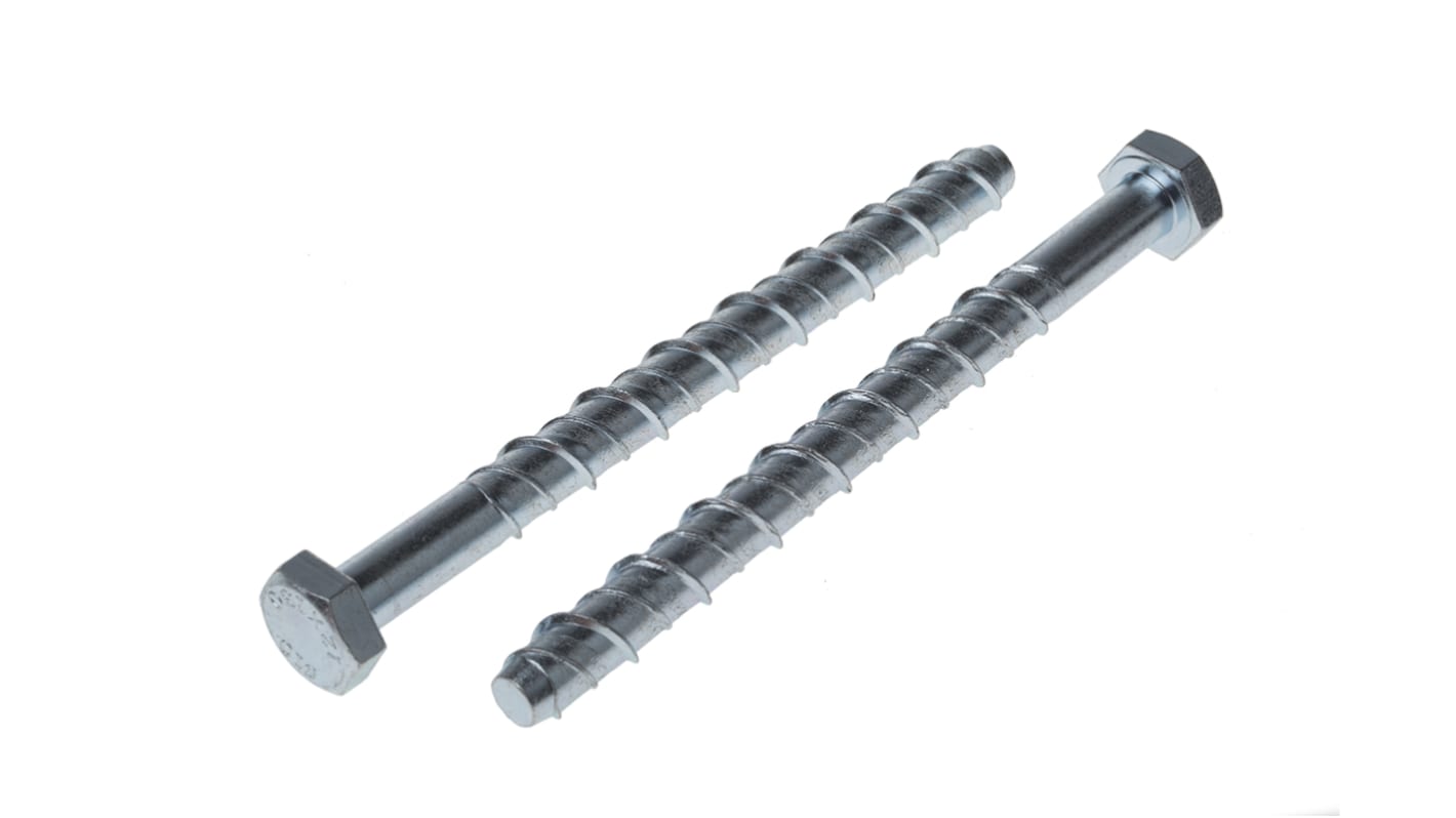 Ankerbolt RS PRO Acero galvanizado 12mm, diámetro del orificio 10mm 130mm de largo