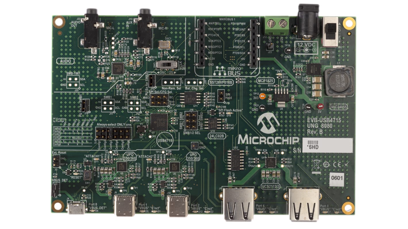 Strumento di sviluppo comunicazione e wireless Microchip EVB-USB4715 Evaluation Kit