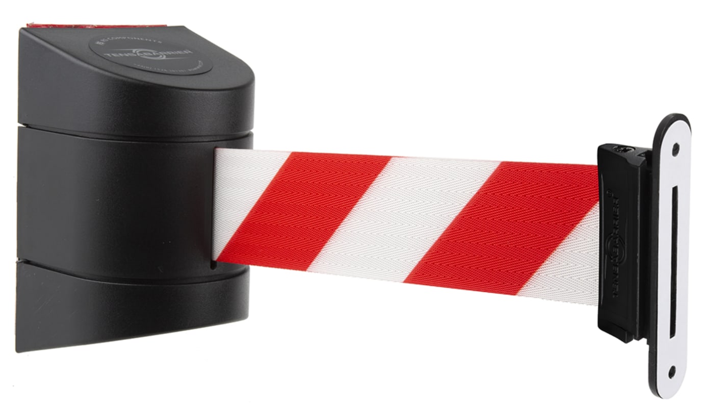 Tensator Red & White Plastic Retractable Barrier, 4.6m, Red, White Tape