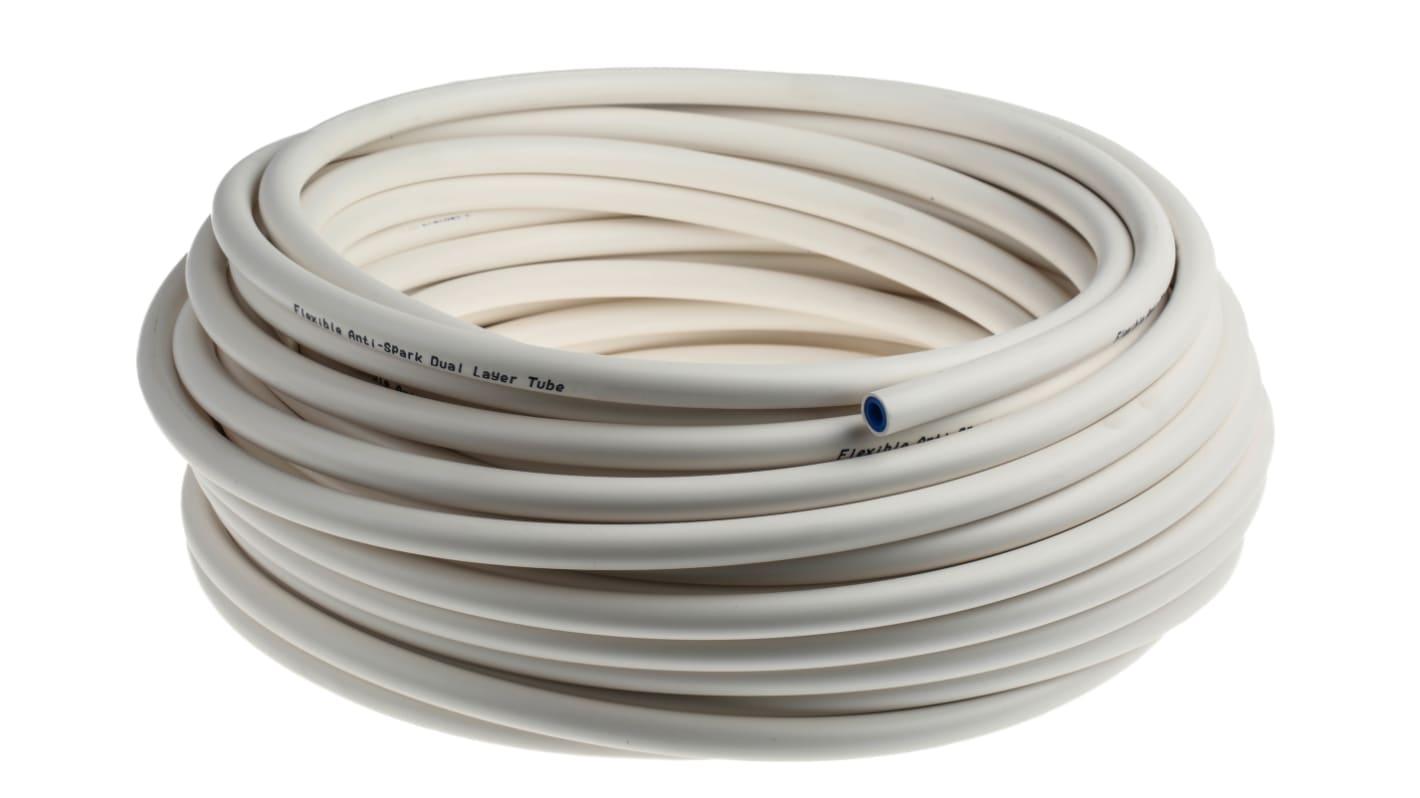 Tubería de aire comprimido RS PRO de PUR, PVC Blanco, diá. exterior 8mm, longitud 30m