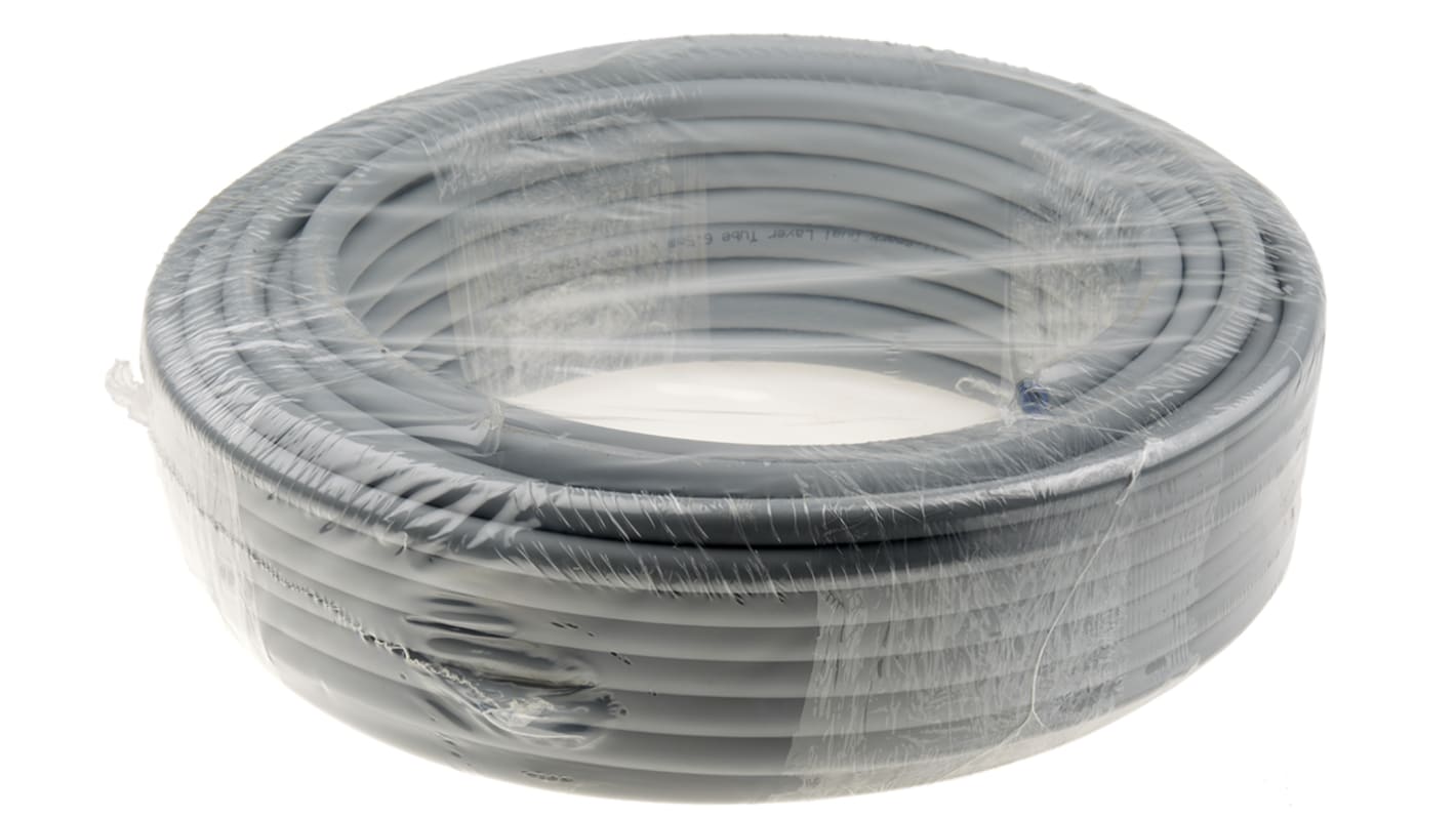 Rura sprężonego powietrza zew 12mm wew 6.5mm RS PRO Szary PUR, PVC dł 30m