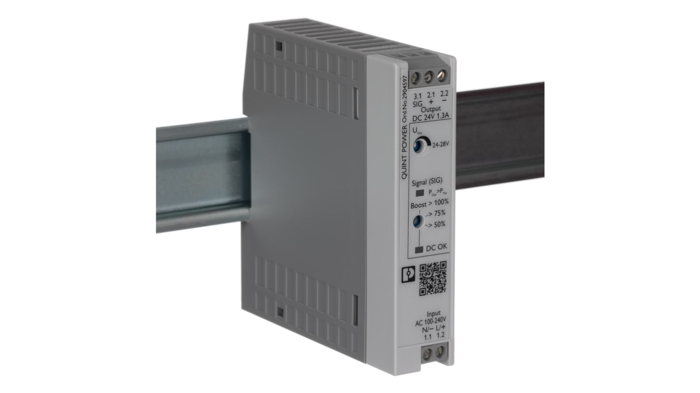 Phoenix Contact QUINT POWER Switched Mode DIN Rail Power Supply, 100 → 240 V ac / 110 → 250V dc ac, dc