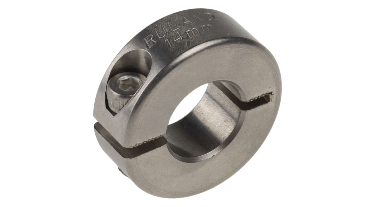 Ruland Shaft Collar One Piece Clamp Screw, Bore 14mm, OD 30mm, W 11mm, Stainless Steel