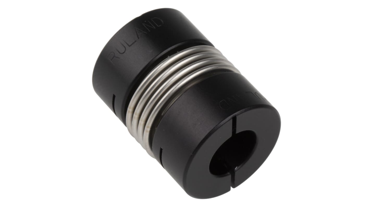 Acoplamiento de fuelle Ruland, Ø de calibre 12mm, Ø exterior 25mm, long. 33.3mm, par 6.8Nm