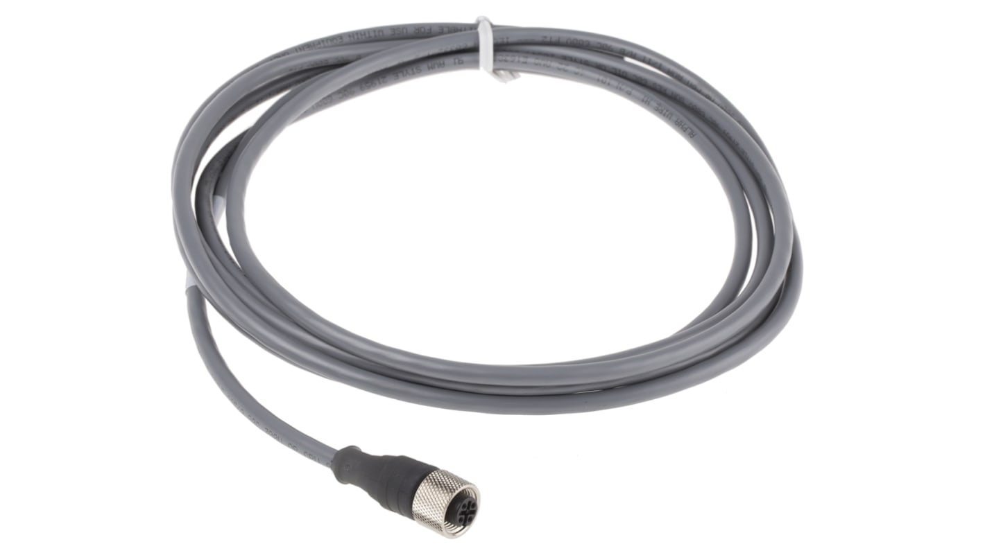 Cable de conexión Alpha Wire, con. A M12 Hembra, 5 polos, con. B Sin terminación, long. 3m, 600 V, 2.2 A, IP67, IP68