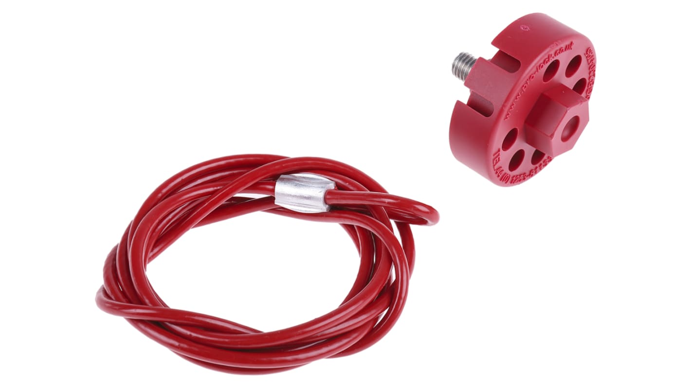 Brady Red Cable Lockout, 6.5mm Shackle