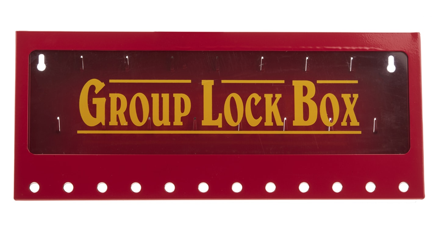 Brady Red 12-Lock Steel Group Lock Box