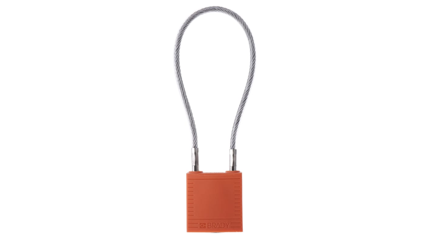 Brady Orange 1-Lock Glass Fibre Reinforced Plastic Safety Padlocks, 4.7mm Shackle