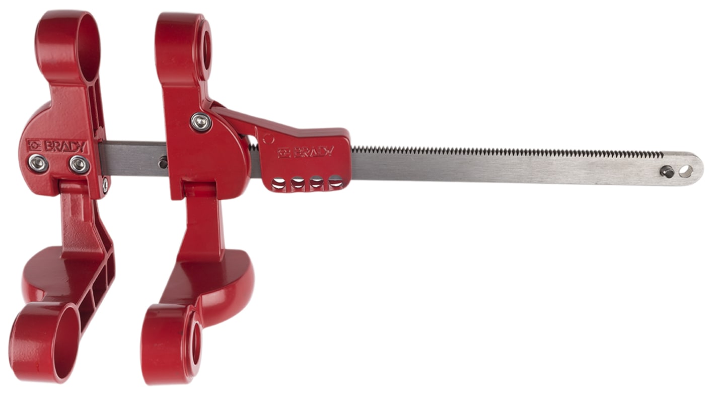 Brady Red Stainless Steel Pipe Blind Lockout, 7mm Shackle, 355mm Attachment