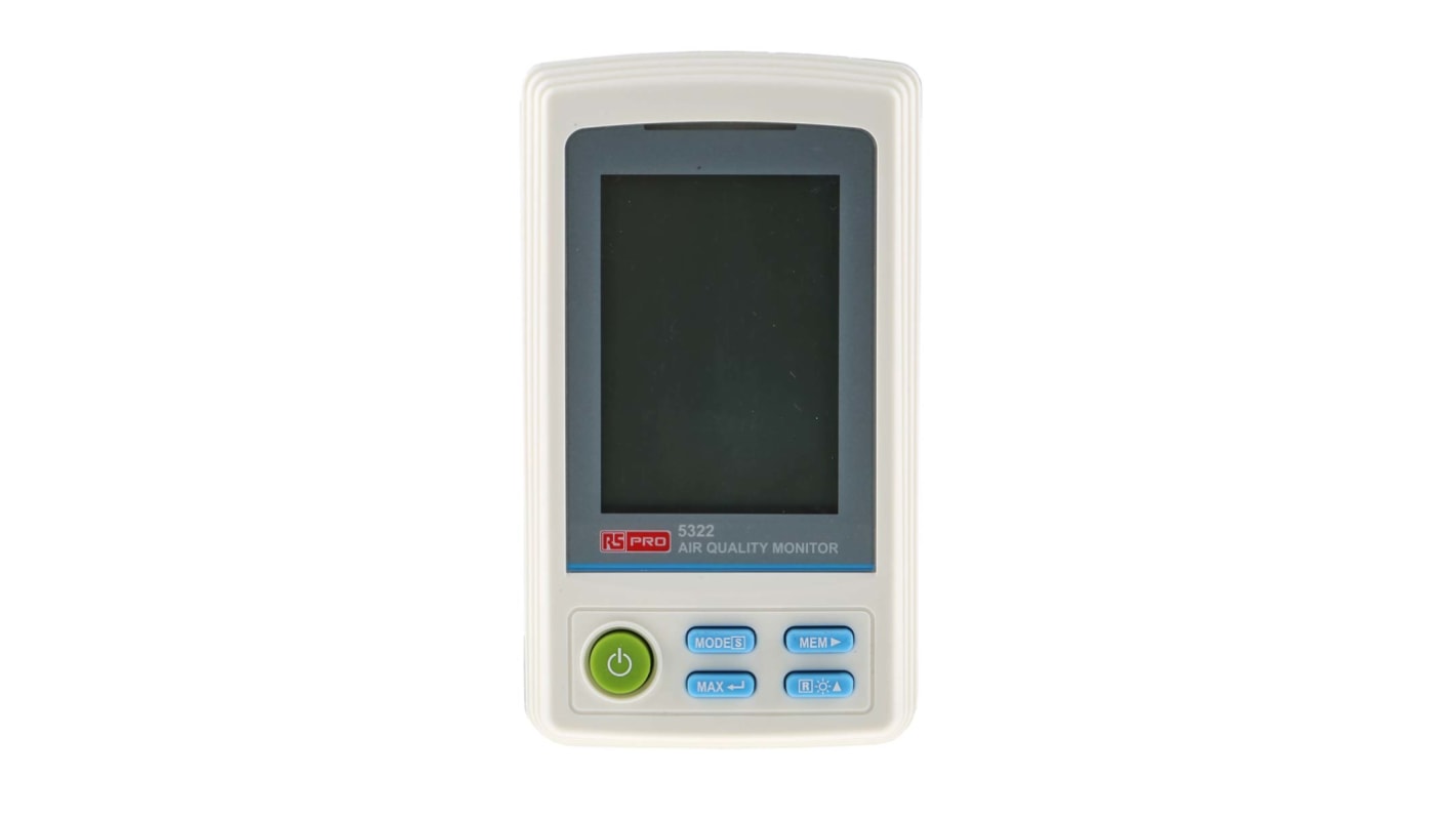 RS PRO 5322 Luftkvalitetsmonitor, med LCD Display