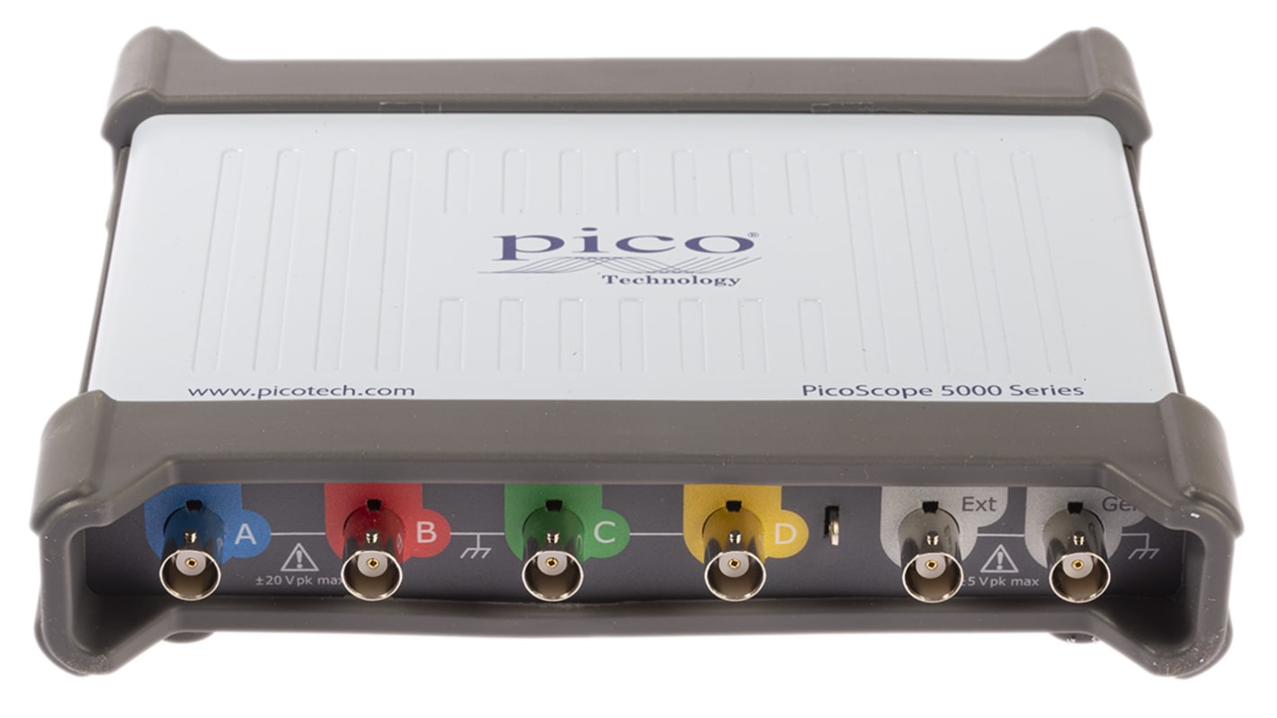 Pico Technology Oszcilloszkóp, PicoScope 5000D sorozatú, PicoScope 5444D, PC-alapú, 200MHz CAN, LIN, RS232, RS422,