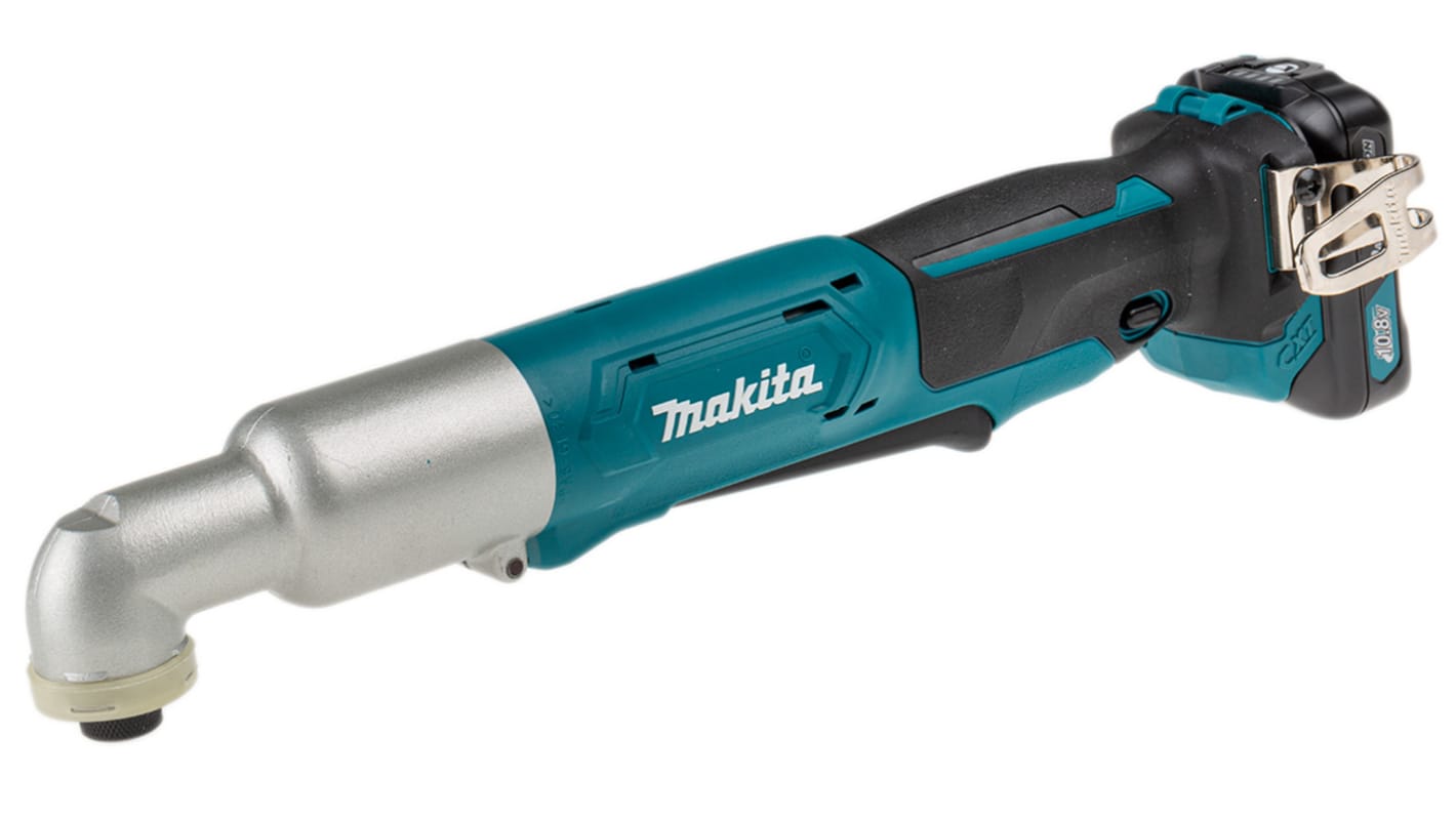 Makita 1/4 in 10.8V, 2Ah Cordless Angle Impact Driver, UK Plug