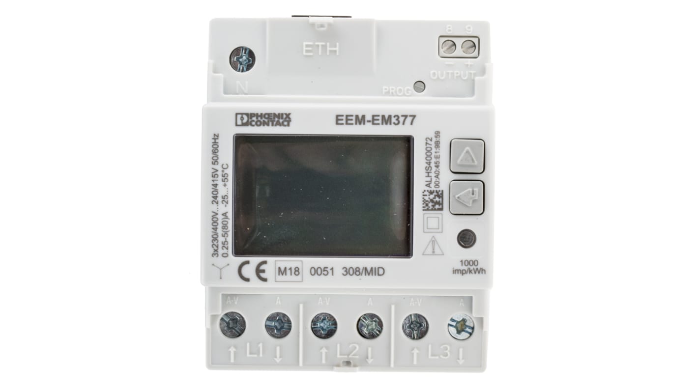 Medidor de energía Phoenix Contact serie EMpro, display Digital, con 8 dígitos, 3 fases