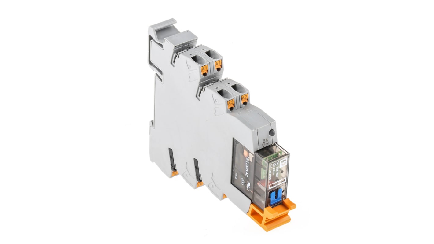 Phoenix Contact PLC-RPT- 24DC/21HC/MS Series Interface Relay, DIN Rail Mount, 24V dc Coil, SPDT, 1-Pole