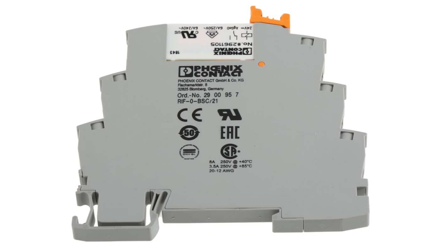 Csatolórelé 24V dc SPDT DIN-sín, 24V, 6.2 x 82 x 84mm RIF-0-RSC-24DC/21 250V ac/dc