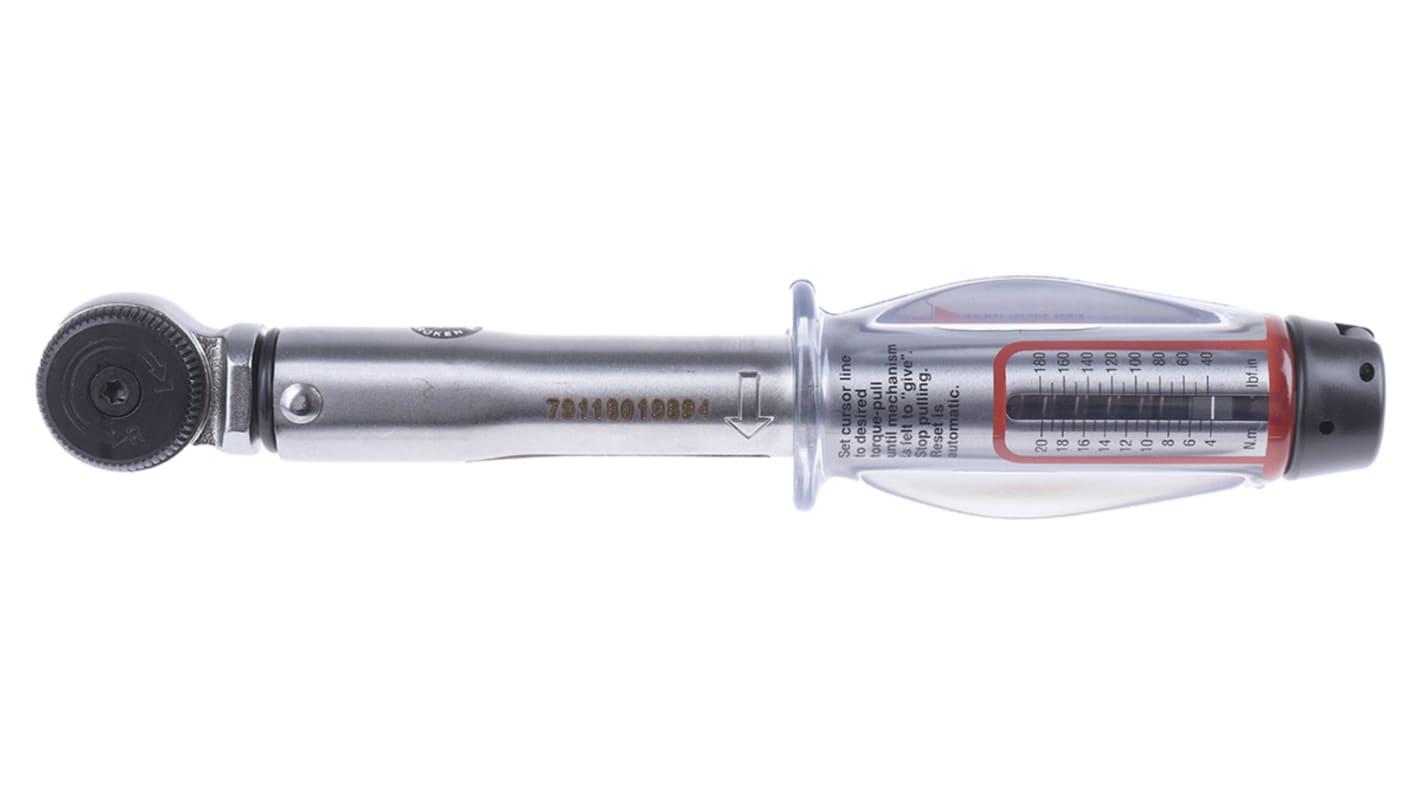 11087 Norbar Torque Tools Click Torque Wrench, 4 → 20Nm, 3/8 in Drive, Square Drive RS