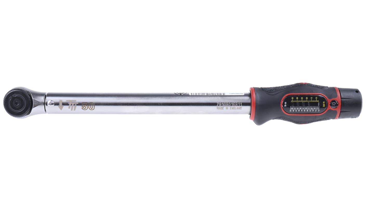 Llave dinamométrica de disparo Norbar Torque Tools de 10 → 50Nm, long. 329 mm, accionador Cuadrado de 1/2 plg