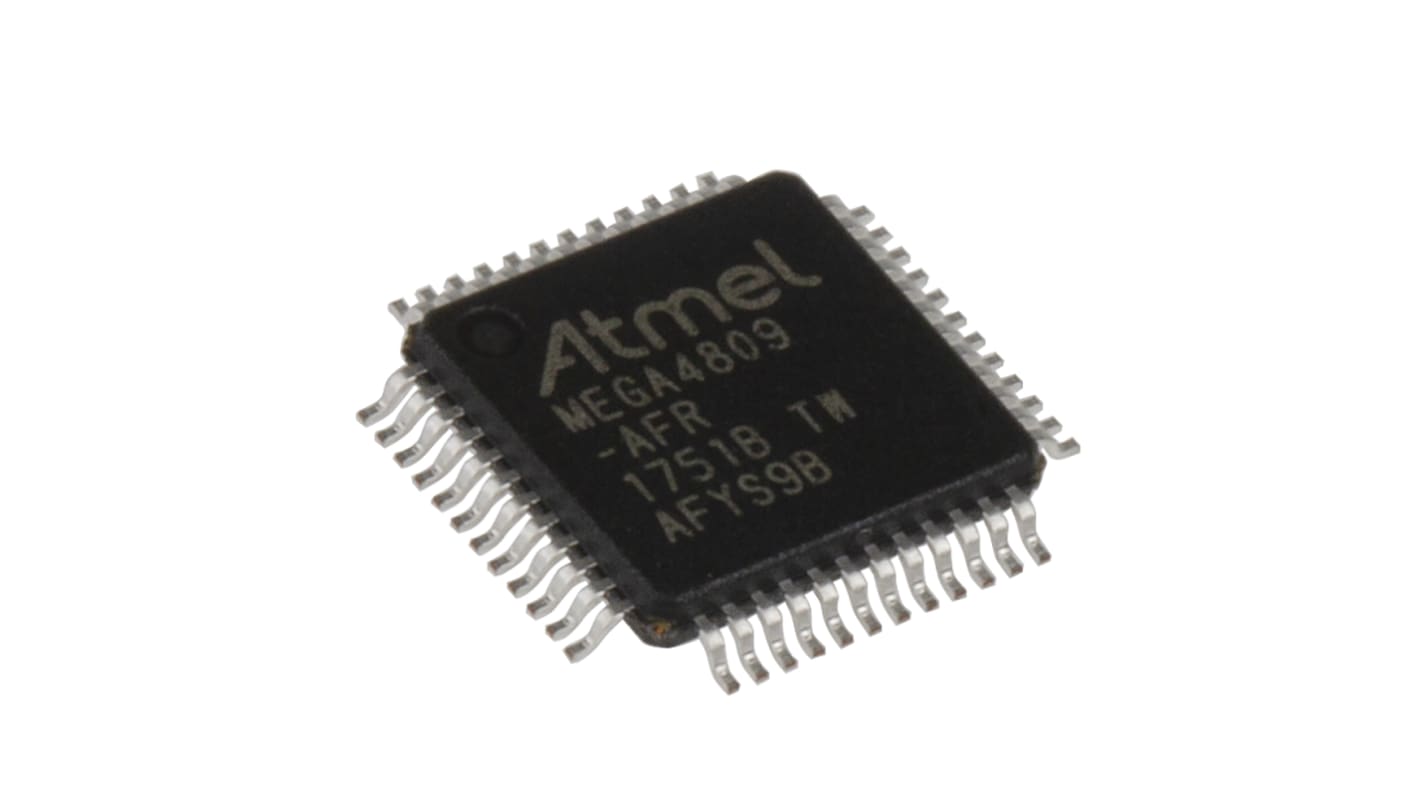 Microchip ATMEGA4809-AFR, 8bit AVR Microcontroller, ATmega, 20MHz, 48 kB Flash, 48-Pin TQFP