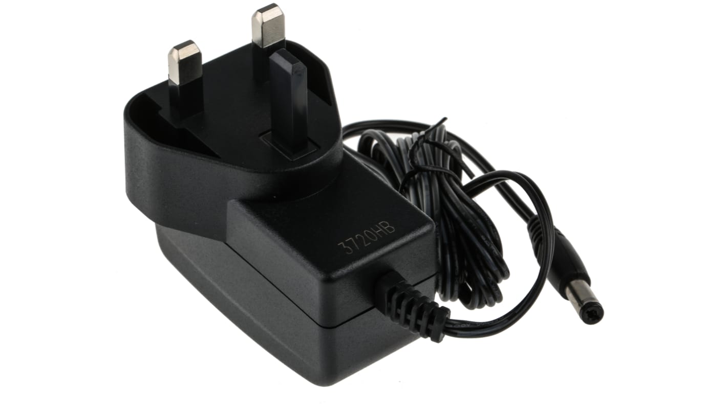 Adaptador AC/DC RS PRO 100V ac, 12V dc, 1 salida, Adaptador ac/dc, 1A, 12W, Tipo G Regulable