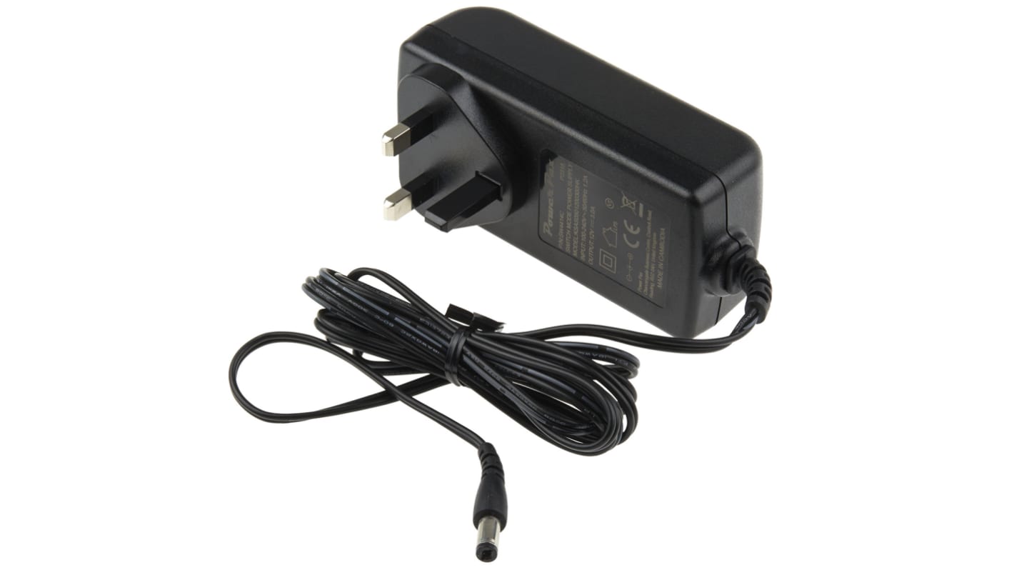 RS PRO Steckernetzteil AC/DC-Adapter 36W, 100V ac, 12V dc / 3A, UK-Netzstecker