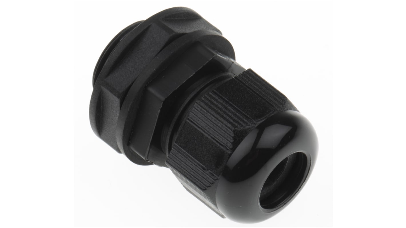 Alpha Wire FIT Series Black PA 6 Cable Gland, NPT 1/2in Thread, 6mm Min, 12mm Max, IP66, IP68
