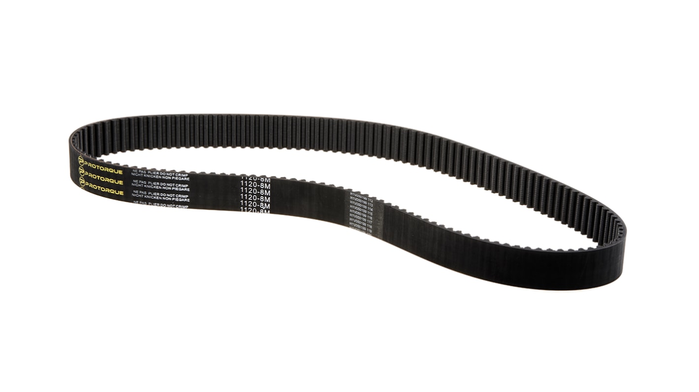 Cinghia sincrona RS PRO, 140 denti da 3.38mm, passo 8mm, dimensioni 1120mm x 30mm, in Gomma