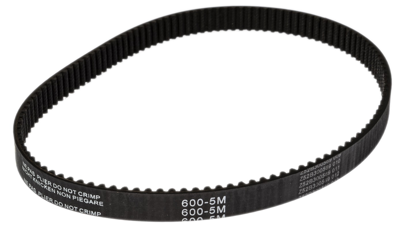 Cinghia sincrona RS PRO, 120 denti da 2.06mm, passo 5mm, dimensioni 600mm x 15mm, in Gomma