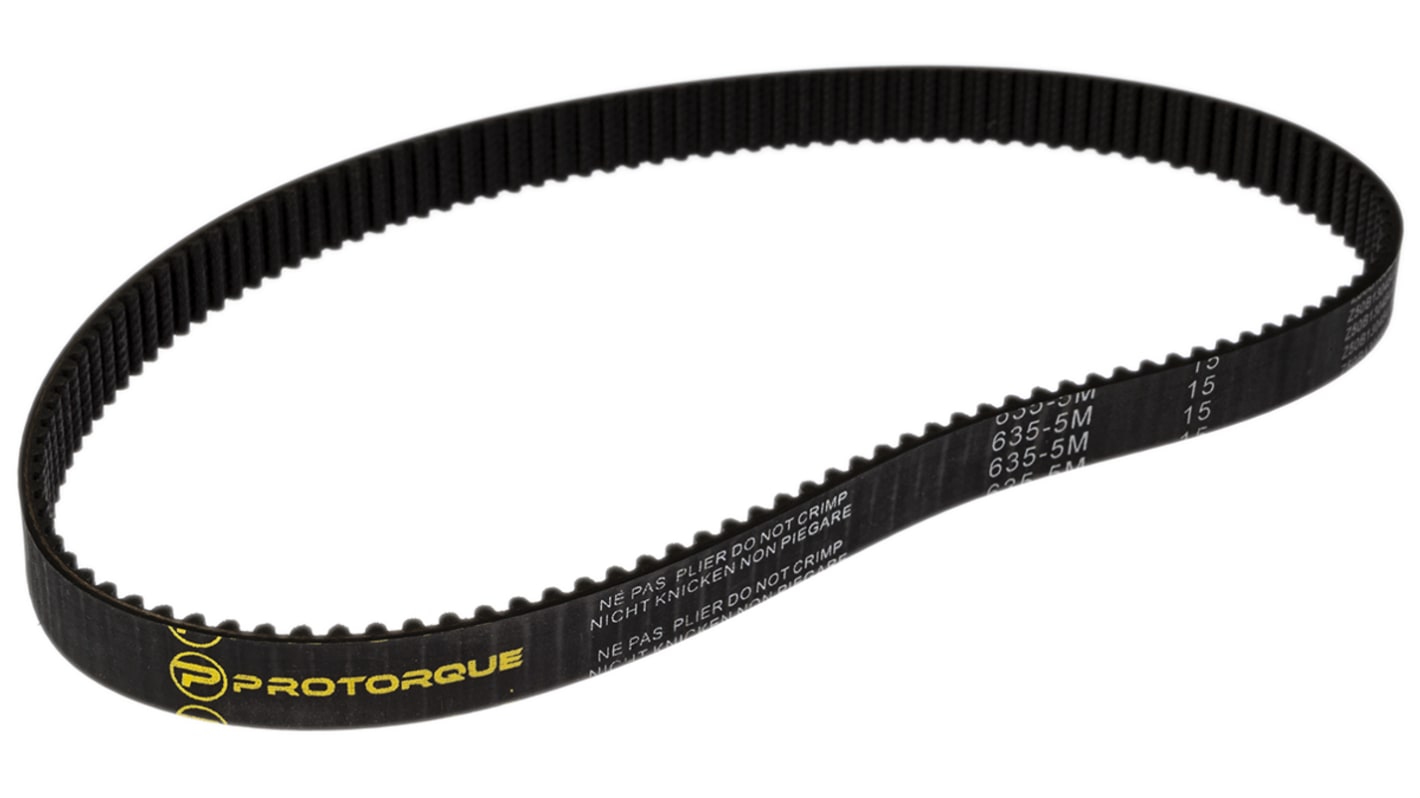 Courroie synchrone RS PRO Caoutchouc, 635mm x 15mm, 127 dents