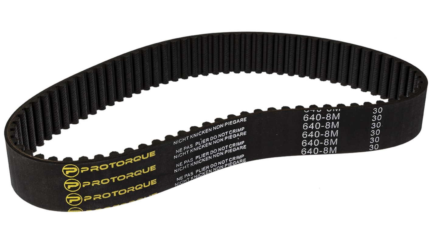 Cinghia sincrona RS PRO, 80 denti da 3.38mm, passo 8mm, dimensioni 640mm x 30mm, in Gomma