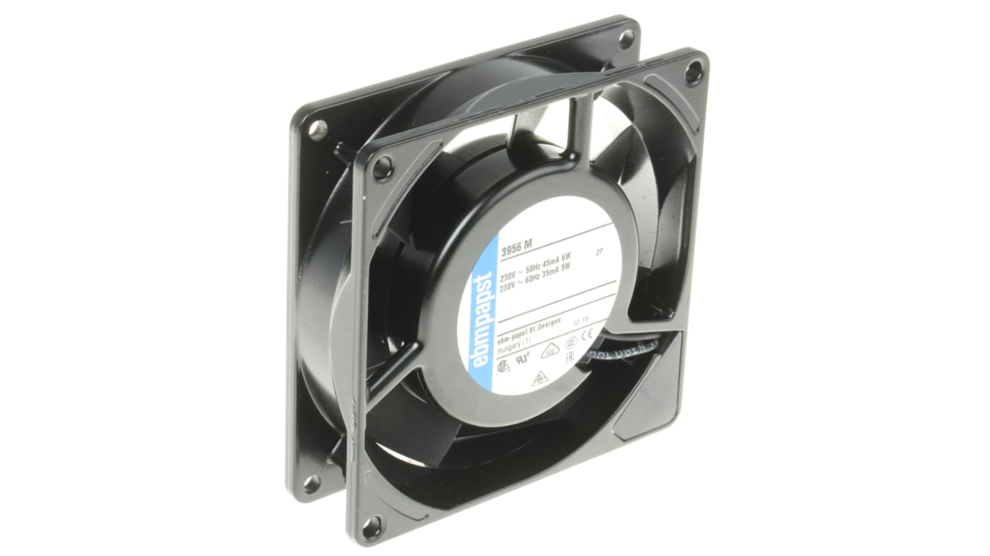 Ventilador Axial ebm-papst 3900 de 92 x 92 x 25mm, 230 V ac, 6W, 2150rpm, caudal 45m³/h, 29dB