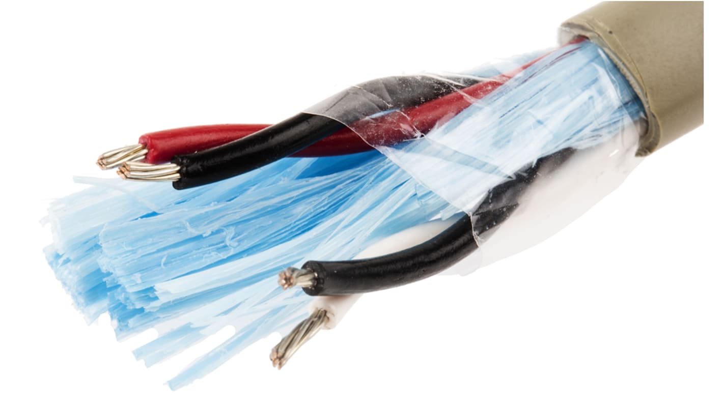 Cable de datos Alpha Wire ProTekt de 4 conductores, 2 pares, 0.23 mm², 24 AWG, long. 100m, Ø ext. 5.36mm, funda de PVC
