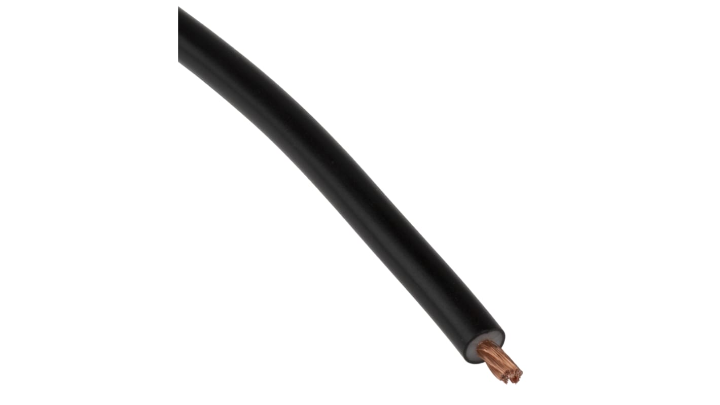 Staubli Black 1 mm² Hook Up Wire, 17 AWG, 259/0.07 mm, 25m, PVC Insulation