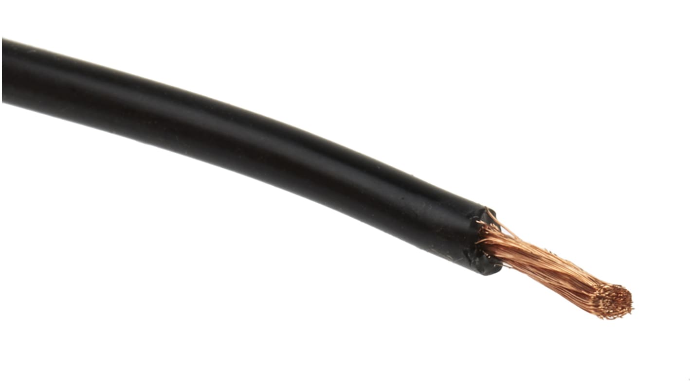 Cable de conexión Staubli, área transversal 1 mm² Entornos hostiles Filamentos del Núcleo 256 / 0,07 mm Negro, 600 V,