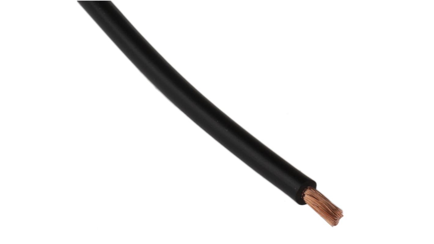 Staubli Black 1 mm² Hook Up Wire, 17 AWG, 259/0.07 mm, 25m, PVC Insulation